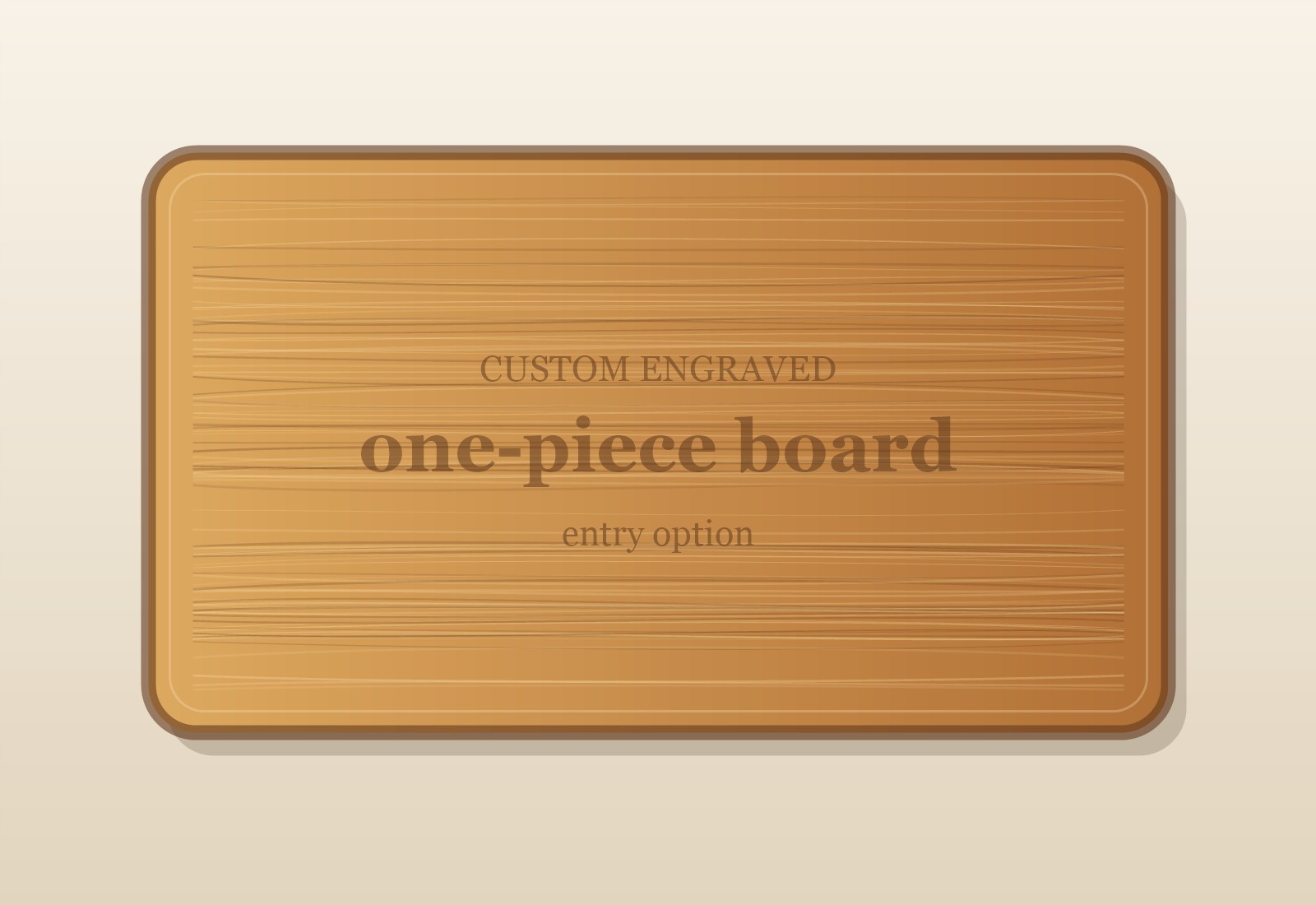 Laser-only engraved cutting board detail